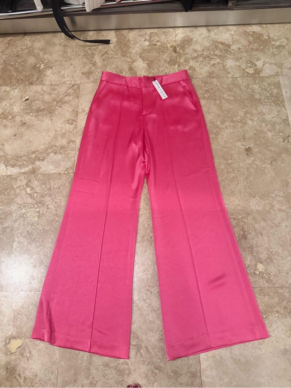 Alice + Olivia Hot Pink Wide-Leg Pants